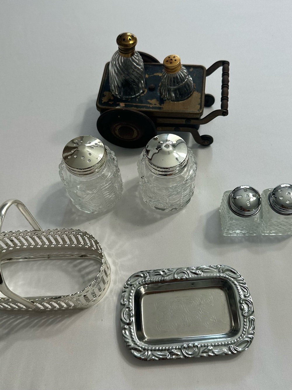 Classic Glass Salt and Pepper Shakers with Silver-Tone Accents - Clear